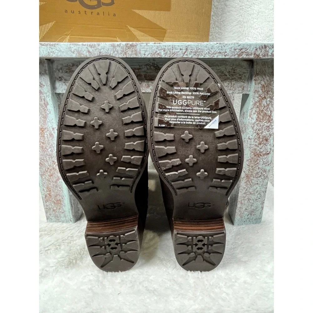UGG Australia K‎ Caddie Brown Suede Leather Buckle Boots Size 4 Y